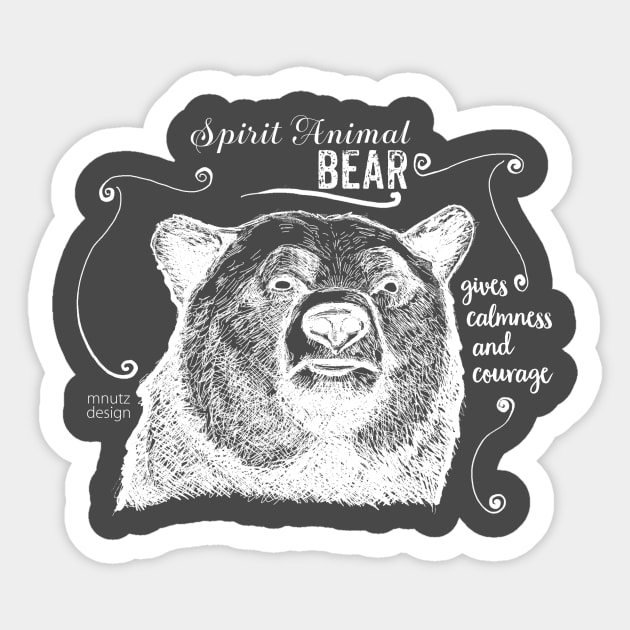 Spirit animal - bear white Sticker by mnutz